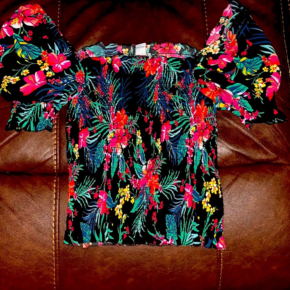 Flower crop top by Revamped